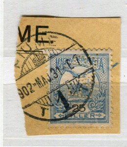 HUNGARY; 1920s early issue used in FIUME fine used POSTMARK PIECE