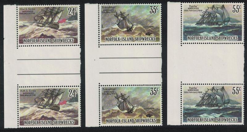 Norfolk Shipwrecks 3v Issue July 1982 SG#287=291