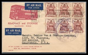 Australia 1957 Advertising  cover Storage/Removalblock of 6