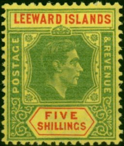 Leeward Islands 1951 5s Bright Green & Red-Yellow SG112c V.F MNH (2)