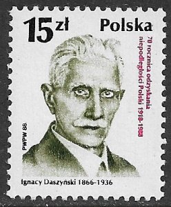 POLAND 1988 15z Ignacy Daszynski National Leaders Issue Sc 2874 MNH