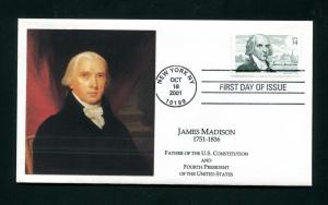 Sc. 3545 2001 James Madison FDC - Thrifty Photo Cachets