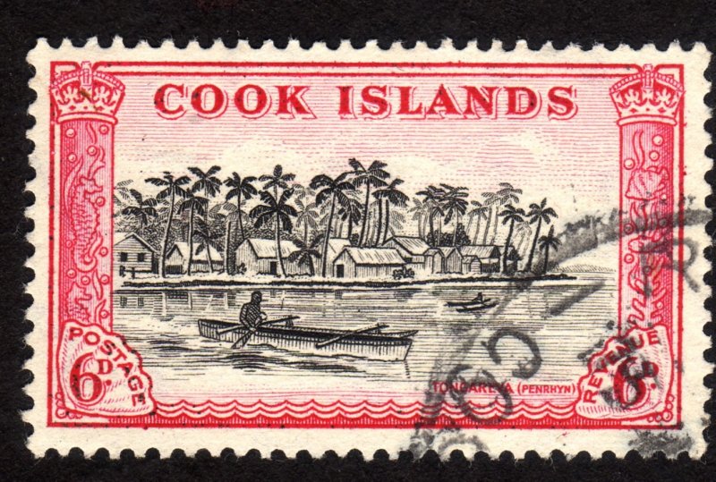 1949, Cook Islands, 6p, Used, Sc 136