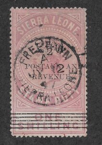 59A Sierra Leone, Used,1shilling/2 1/2 Surcharge, scv $1,500 FREE INSURED SHIPPI