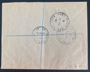 1918 Jaffa Palestine Army PO Censored cover to American Colony Jerusalem