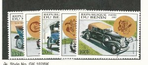 Benin, Postage Stamp, #987-991 Used, 1997 Automobiles