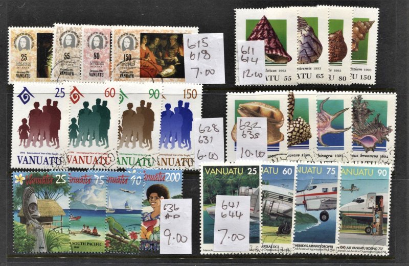 STAMP STATION PERTH Vanuatu #Selection of 6 Sets CTO CV$50.00