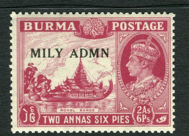 BURMA; 1945 early GVI MILY ADMIN issue fine Mint hinged 2a. 6p value