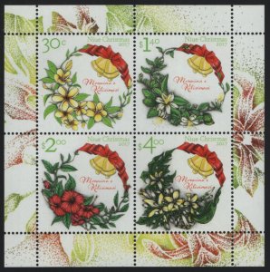 Niue 2017 MNH Sc 968a Flowers Christmas Souvenir sheet of 4