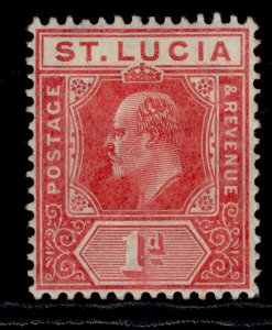 ST. LUCIA EDVII SG67, 1d carmine, M MINT.