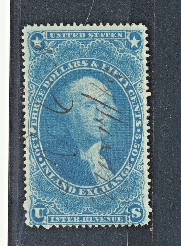 US REVENUE STAMP First Issue  $3.50 Inland Exchange Scott R87c used, $180.00