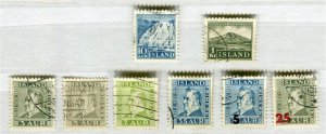 ICELAND; 1935 early Jochumsson issue fine small used LOT