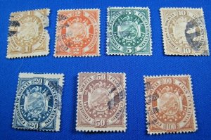 BOLIVIA  1894  -  SCOTT # 40-46    USED     (LL)