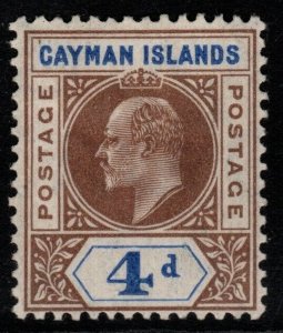 CAYMAN ISLANDS SG13 1907 4d BROWN & BLUE MTD MINT