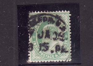 India-Sc #78-used-1/2a green-KEVII-1906-