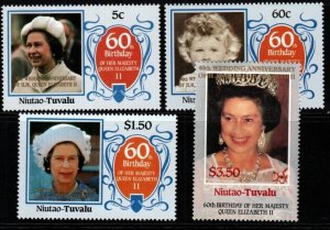 TUVALU-NIUTAO Sc58/61 1987 40th WEDDING ANNIV OF QUEEN ELIZABETH II MNH