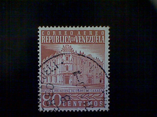 Venezuela, Scott #C790, used (o), 1962, Main Post Office in Caracas,80cts