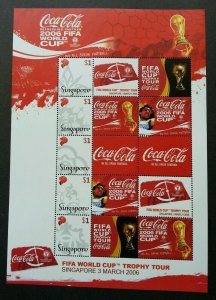 Singapore Coca Cola FIFA World Cup 2006 Football Personal sheetlet MNH *official