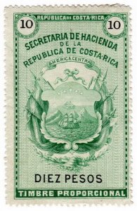 (I.B) Costa Rica Revenue : Duty Stamp 10P