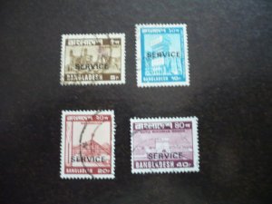 Stamps - Bangladesh - Scott# O27,O28,O30,O32 - Used Part Set of 4 Stamps