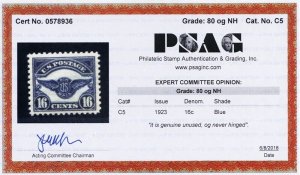 C5, Mint VF NH 16¢ Wings Airmail With PSAG Certificate - Stuart Katz