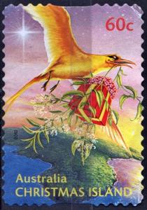 Christmas Island: SC#491 Golden Bosunbird Delivering it's Christmas Gift Used