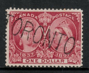 Canada #61 Very Fine Used With Scarce Toronto Straight Line Cancel