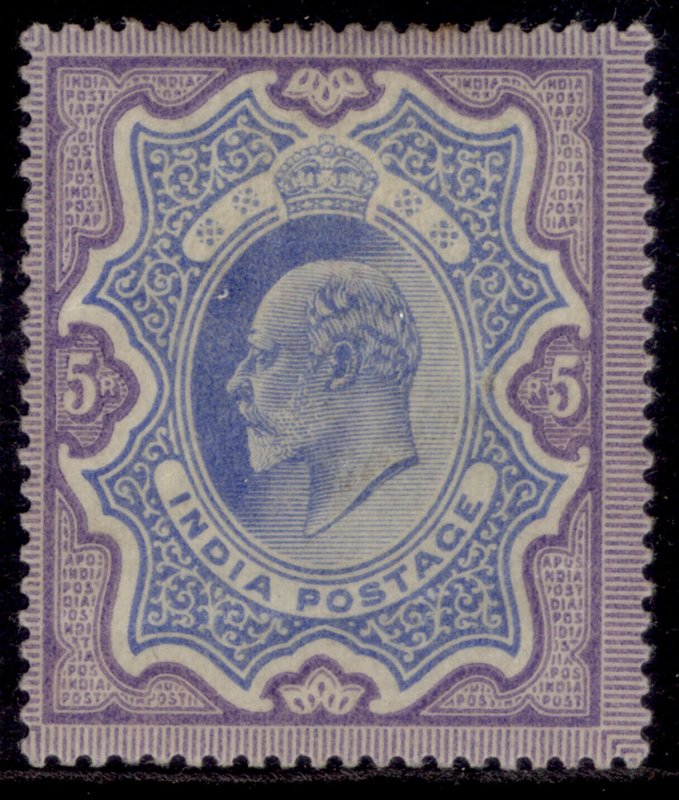 INDIA EDVII SG142, 5r ultramarine & violet, M MINT. Cat £180.