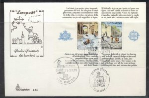 San Marino 1989 Europa Children's Play MS FDC