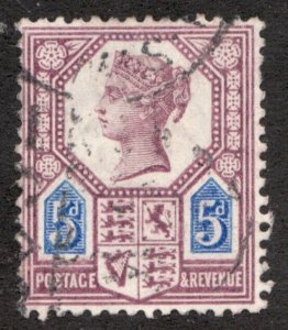 1887 Great Britain Sc #118 - 5p Queen Victoria Used postage stamp Cv$11.50