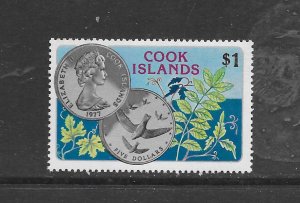 BIRDS - COOK ISLANDS #479 COINAGE MNH