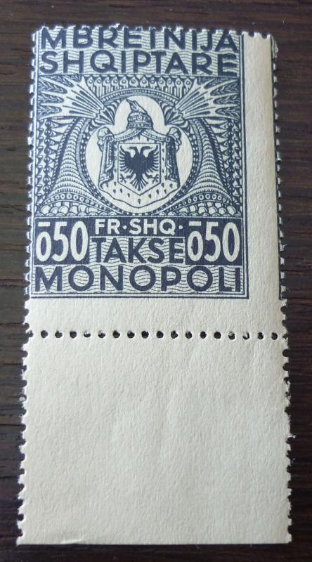 ALBANIA-REVENUE STAMP (MNH) R! albanien stempelmarke fiscal tax usa kosovo M38