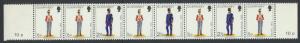 Guernsey Booklet strip MNH 1980 SG 98a  of 1974 Militia Definitives see scan