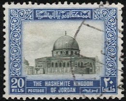 JORDAN 1955 Sc 332 Used VF 20f  Dome of the Rock Mosque