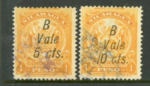 Nicaragua 1905 ABNC Bluefields Pair Postallly Used L12 ⭐☀⭐☀⭐