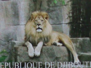 ​DJIBOUTI-2012- WORLD FAMOUS WILD ANIMALS- LIONS & TIGERS IMPERF-MNH-S/S VF