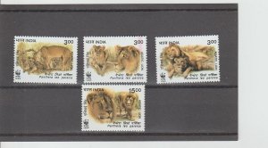 India  Scott#  1765-1768  MNH  (1999 Asiatic Lion)