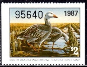 US Stamp 1987 MNH - South Dakota State Blue Geese Stamp $2 Single.