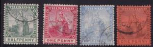 Trinidad 1883-1904 Scott 68//106  QV Stamps in FINE Used (O) Condition Small Lot