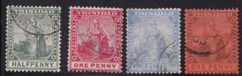 Trinidad 1883-1904 Scott 68//106  QV Stamps in FINE Used (O) Condition Small Lot