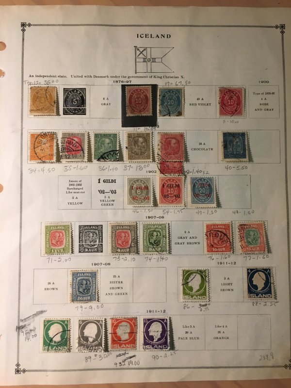 Iceland classics collection on an album page
