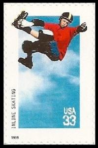 US 3324 Xtreme Sports Inline Skating 33c single (1 stamp) MNH 1999