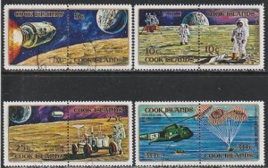 1972 Cook Islands - Sc 319-22 - used VF - 4 pairs - Apollo Landings