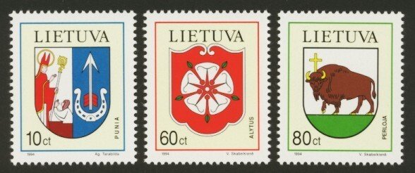 Lithuania Sc# 497-9 MNH Coat of Arms