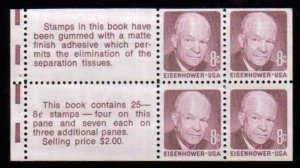 US Scott 1395c Booklet Pane of 4 + 2 labels  Slogan 6 and 7  (8 cents)