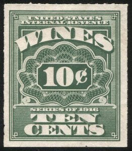 US 1933 Sc RE65 10c Wines, Unused Revenue stamp, NGAI