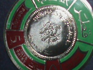 ​QATAR-1966 SC# 99C-REVERSE OF SHEIK AHMAD COIN-GOLD FOIL STAMP-MINT VF
