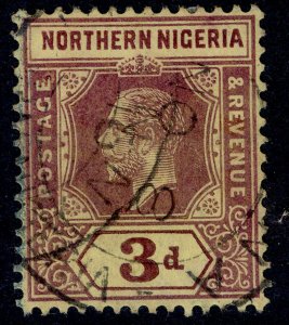 NORTHERN NIGERIA GV SG43, 3d purple/yellow, FINE USED.