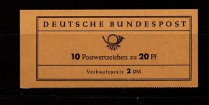 Germany (West) Michel MH9 1963  Stamp Booklet VFMNH CV €24 = $37 cdn.