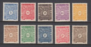 Somali Coast Sc J11-J20 MLH. 1938 Postage dues, cplt set, fresh, VLH